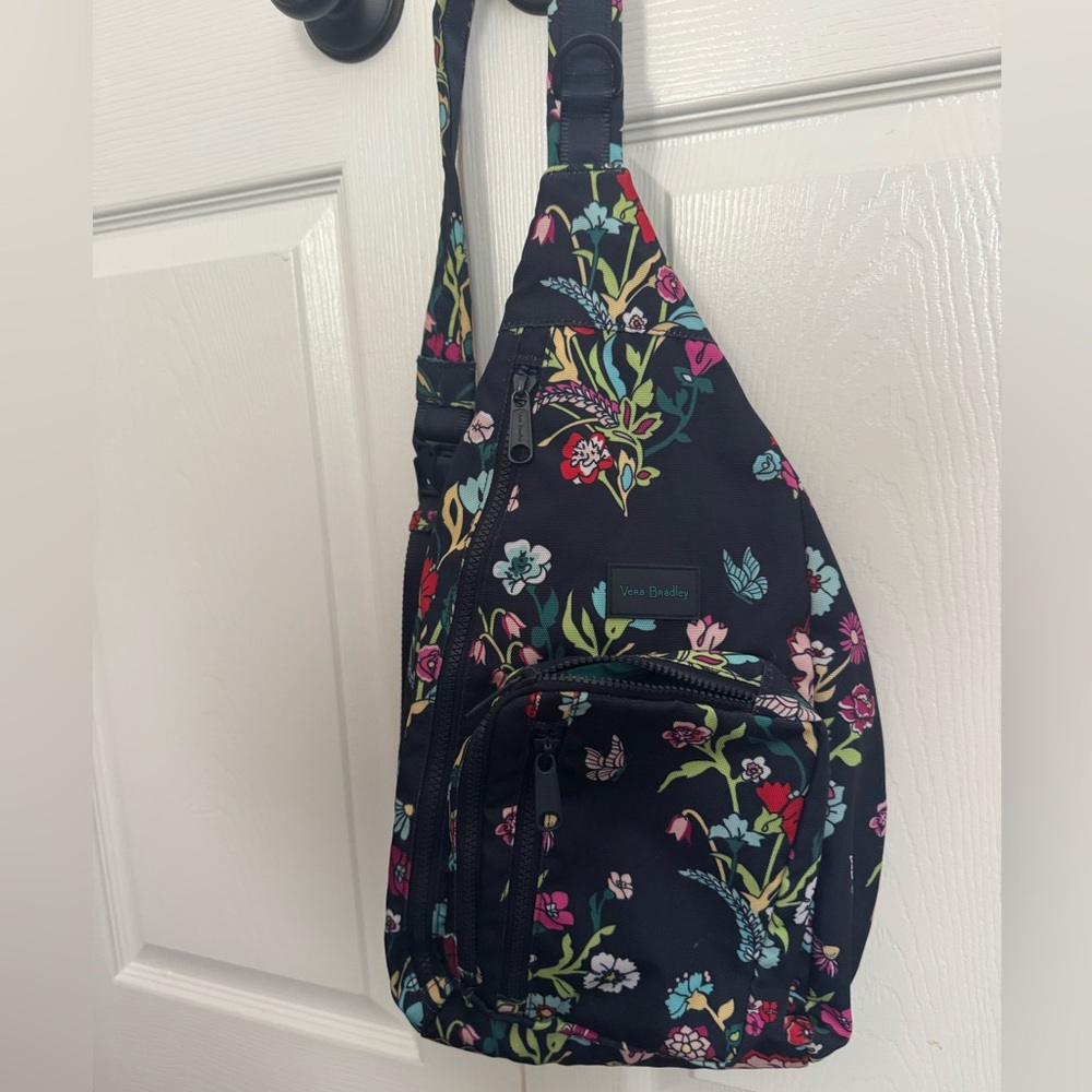 Vera Bradley Floral Sling Bag - Black